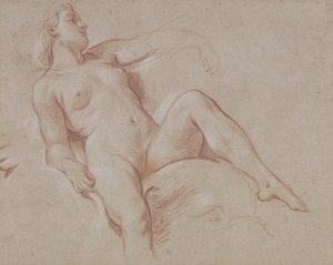 Femme nue sur un dauphin